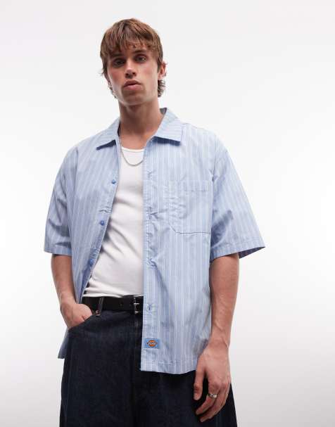 Dickies – Venedocia – Niebieska koszula z krótkimi rękawami w paski - view 1