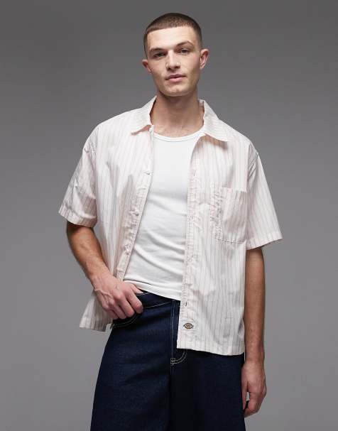 Dickies Venedocia short sleeve striped shirt in white - view 1