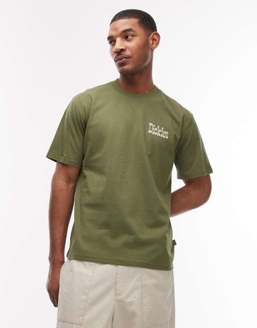 Dickies - Vernal - Kakigrøn T-shirt med print på ryggen, 3 af 5