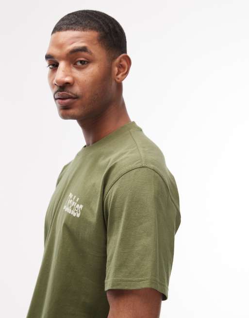 Dickies - Vernal - Kakigrøn T-shirt med print på ryggen, 4 af 5