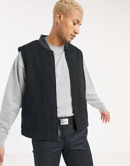 Dickies Veste sans manches avec doublure facon sherpa Noir ASOS