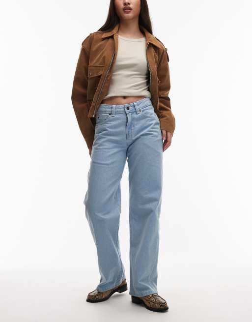 Dickies – Vintageblå, raka jeans med ledig passform