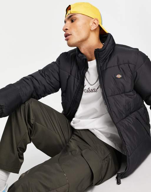 Dickies Waldenburg puffer jacket in black ASOS