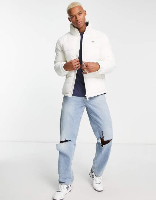 Dickies Waldenburg puffer jacket in off white | ASOS