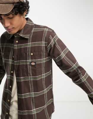 Dickies warrenton check shirt in dark brown - ASOS Price Checker