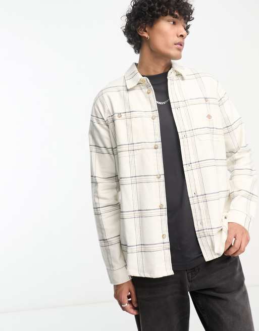 checked shirt off white