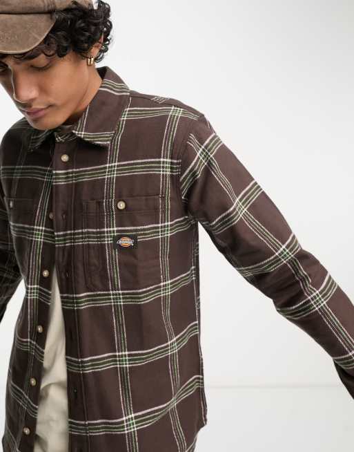 Dickies - Warrenton - Ternet skjorte i mørkebrun
