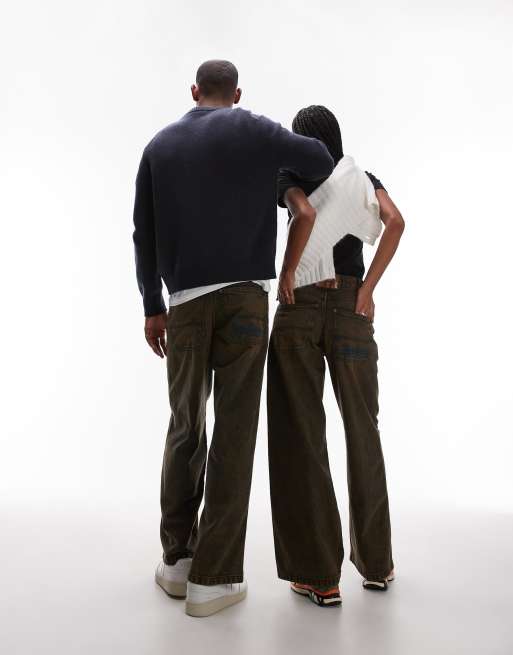 Dickies - Wave - Jean ample - Indigo et marron délavé, 2 de 5