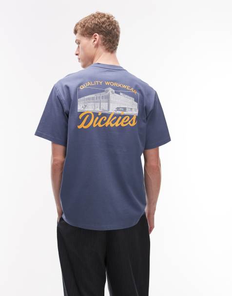 Dickies – Wellsville – Niebieski T-shirt z nadrukiem na plecach - view 1