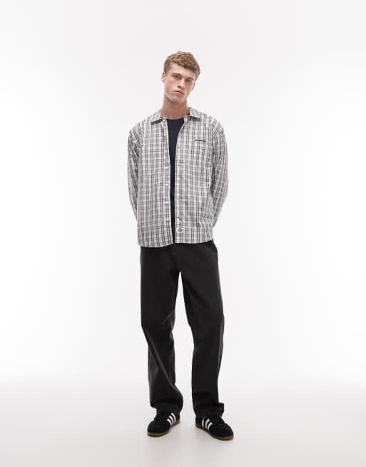 Dickies - Wellsville - Råhvid skjorte med lange ærmer og striber, 2 af 5