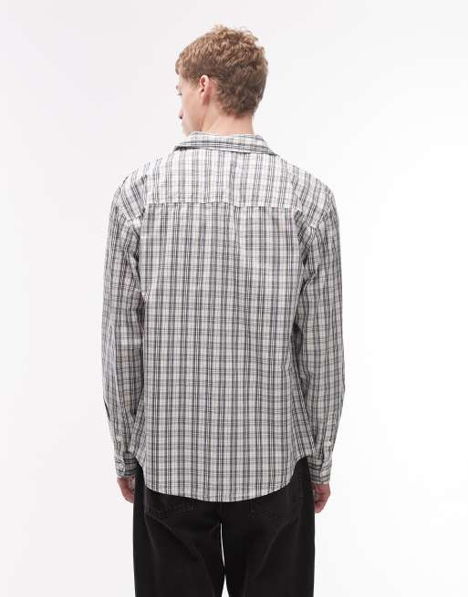 Dickies Wellsville striped long sleeve shirt in off white, 3 of 5
