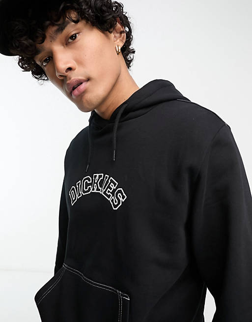 Dickies west vale hoodie with embroidered logo in black | ASOS