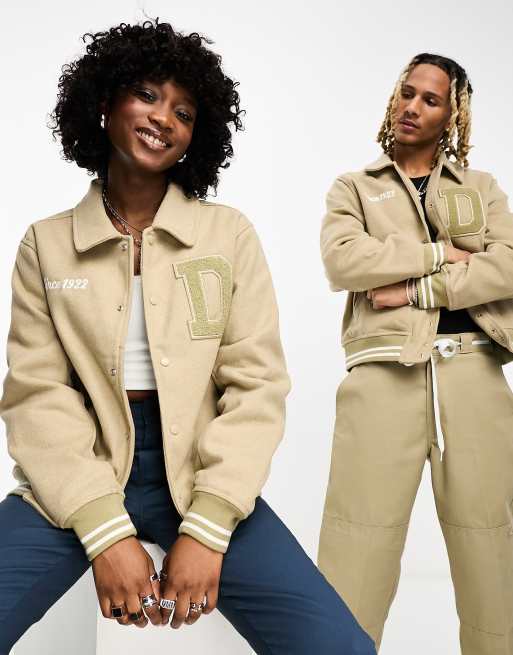 Dickies – West Vale – Kakifärgad collegejacka med broderad logga baktill
