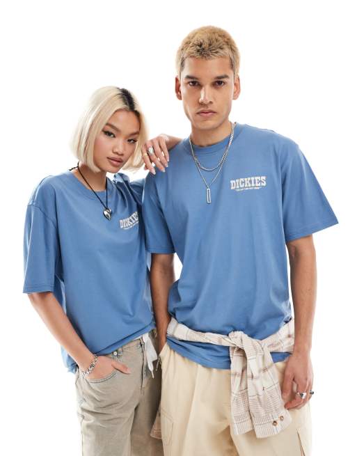 Dickies - Western T-shirt met korte mouwen en print op de achterkant in middenblauw, exclusief bij ASOS