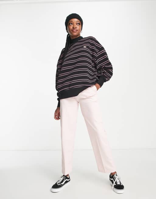 Dickies Westover Felpa nera a righe ASOS