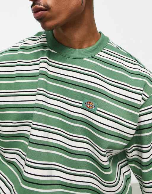 Dickies – Westover – Gestreiftes Sweatshirt in Grün ASOS - Main Image