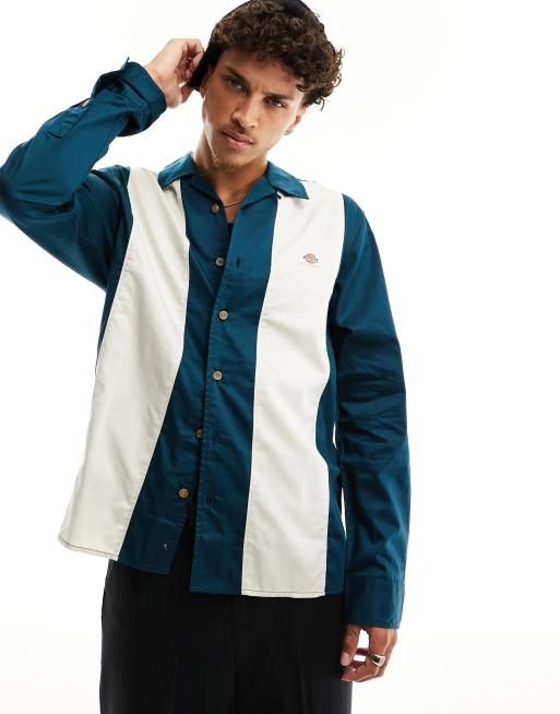 Dickies westover retro striped shirt in blue | ASOS