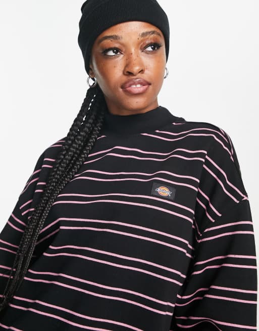 Dickies - Westover - Stribet sweatshirt i sort