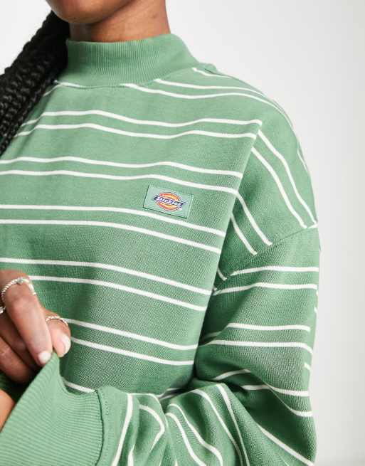 Green and white striped on sale sweatshirt