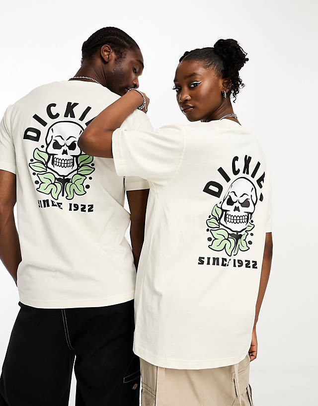 Dickies - weyers cave skull back print t-shirt in off white