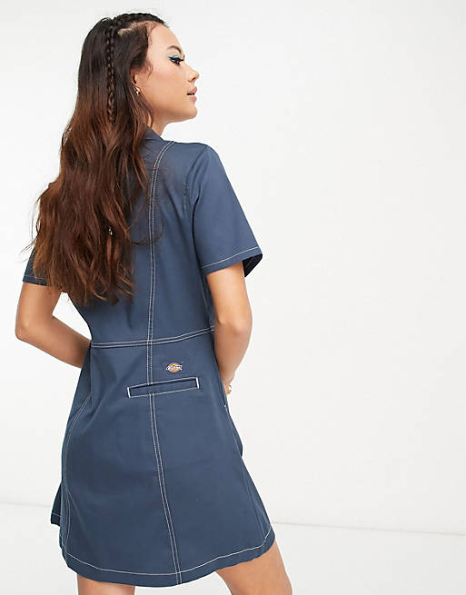 Dickies whitford dress in blue