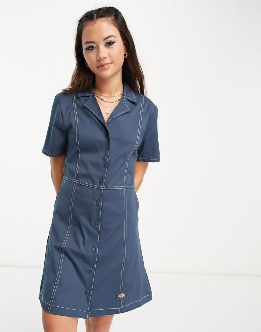 Dickies whitford dress in blue | ASOS