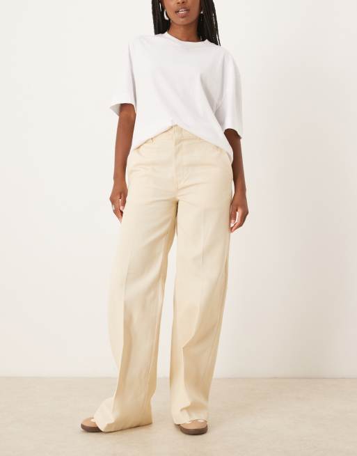 Dickies wide leg trousers in off white, 2 of 5