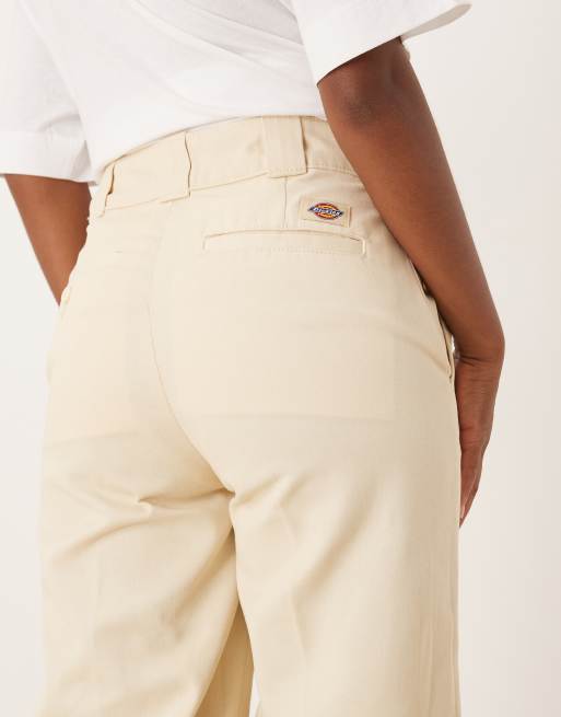 Dickies wide leg trousers in off white, 3 of 5