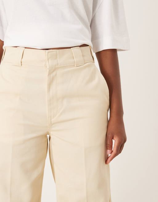 Dickies wide leg trousers in off white, 4 of 5