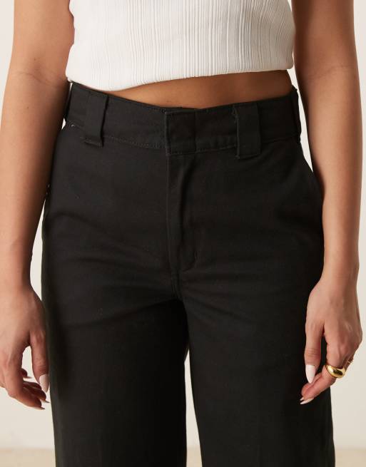 Dickies wide leg work trousers in black