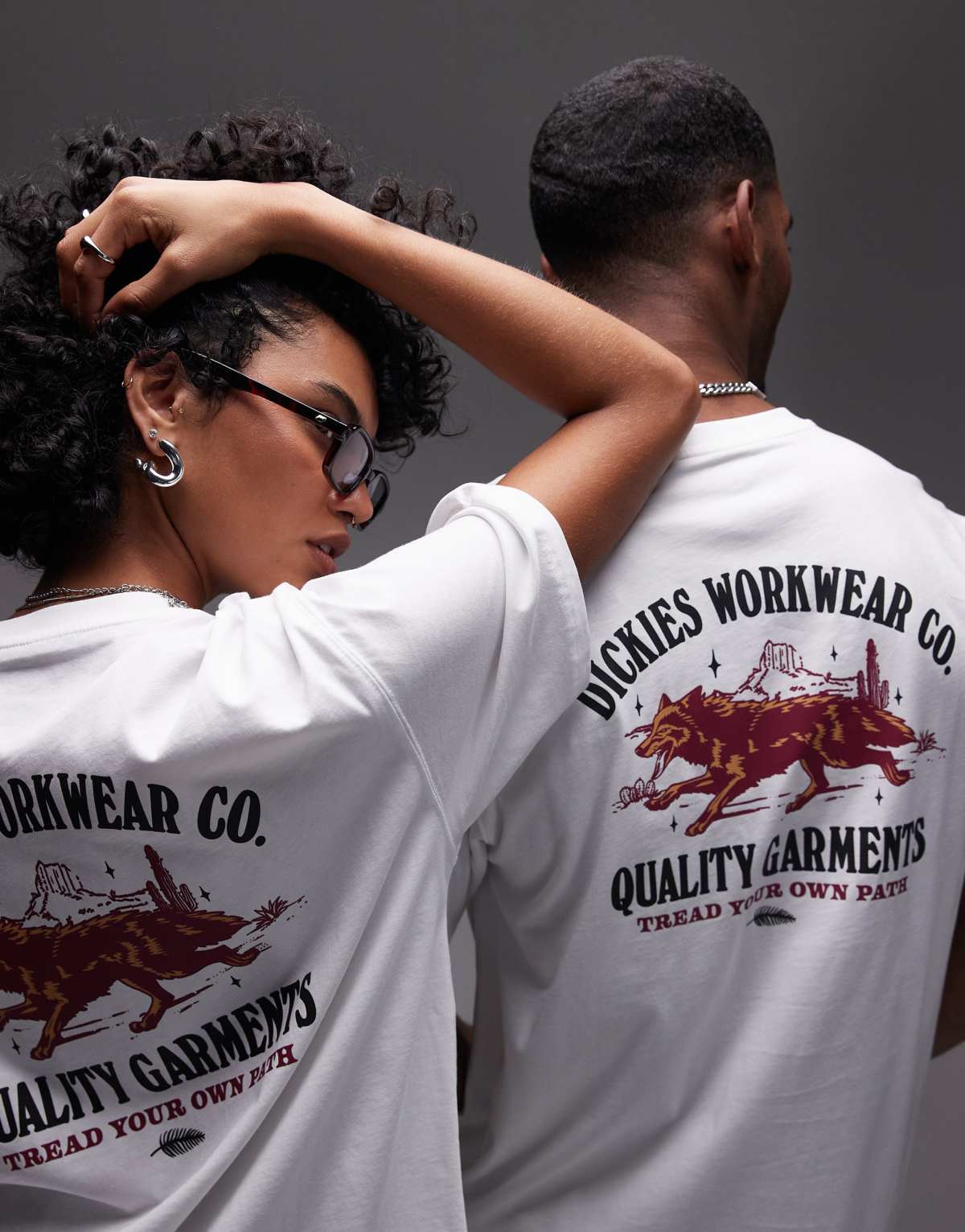 Dickies wolf country graphic back print t-shirt in white- exclusive to ASOS