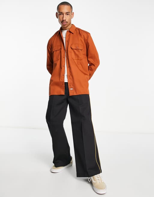 Dickies orange best sale work shirt