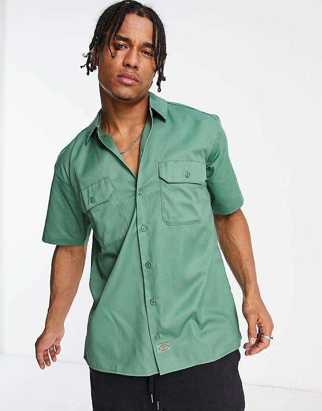 Dickies - work short sleeve shirt in green