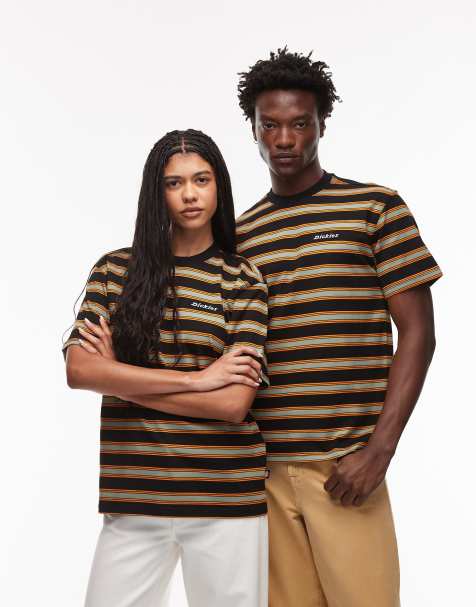 Dickies – York – Svart och grönrandig t-shirt i kraftigt material - view 1
