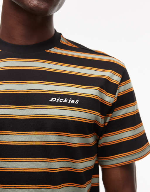 Dickies – York – Svart och grönrandig t-shirt i kraftigt material, 2 av 4