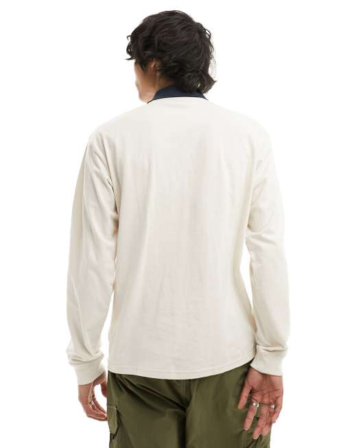 Dickies – Yorktown – Langärmliges Rugby-Polohemd in Creme, 4 von 4