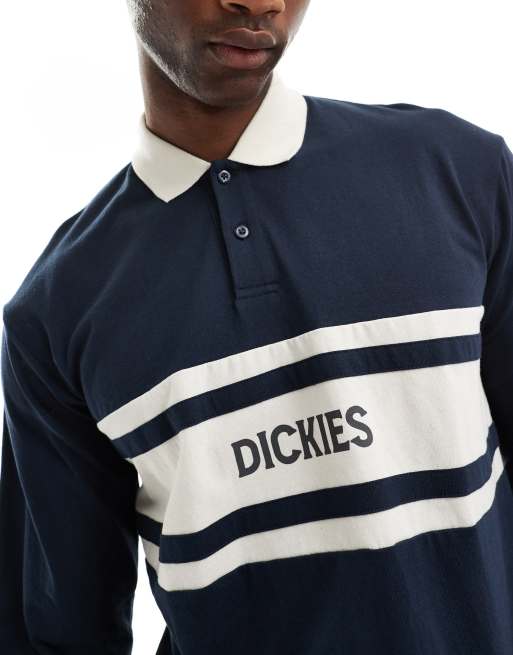 Dickies Yorktown rugby long sleeve polo shirt in dark navy, 4 of 4
