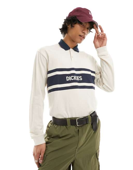 Dickies - Yorktown - Rugbyshirt met lange mouwen in crème