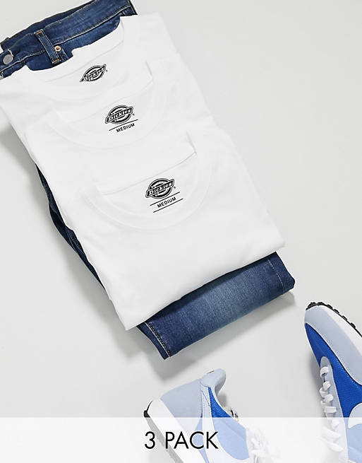 Dickies – Zestaw 3 białych T-shirtów