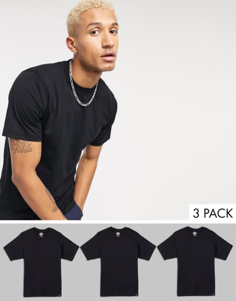 Dickies three pack of t-shirts in black