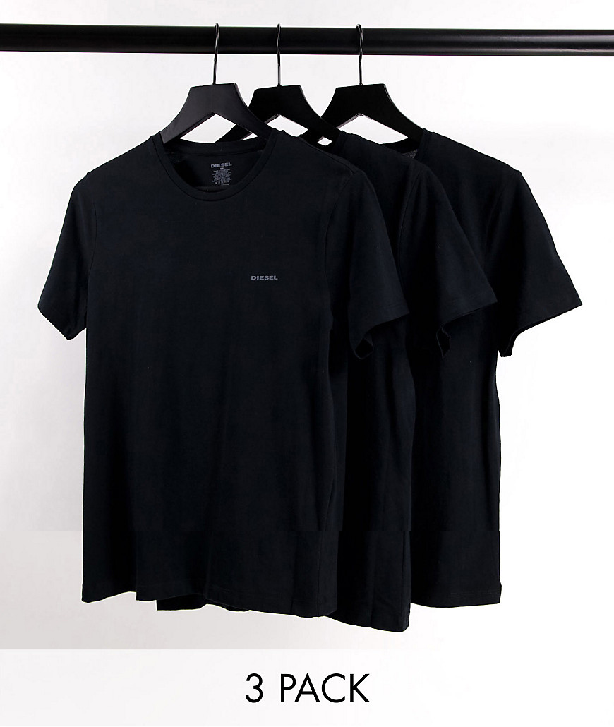 Diesel 3 pack loungewear t-shirts in black