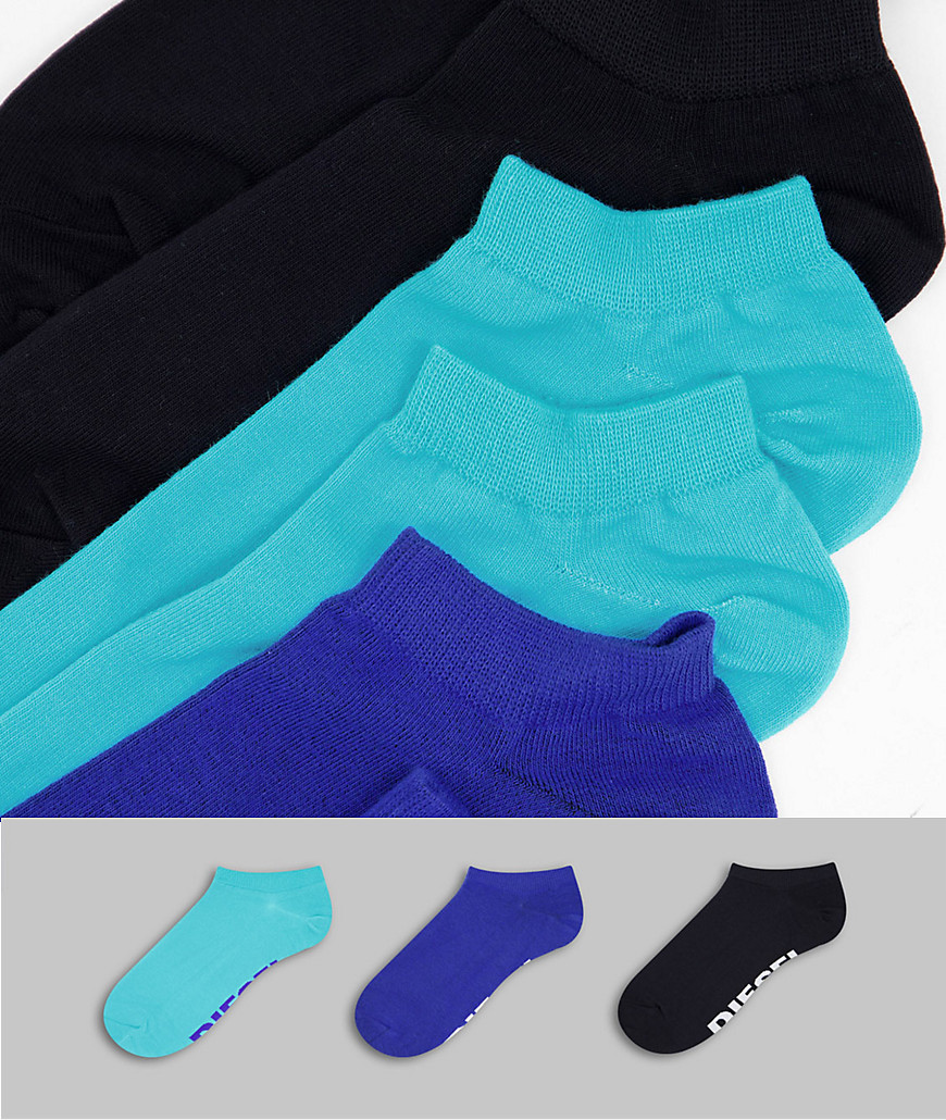 Diesel 3 pack socks in black/blue/turquiose-Multi