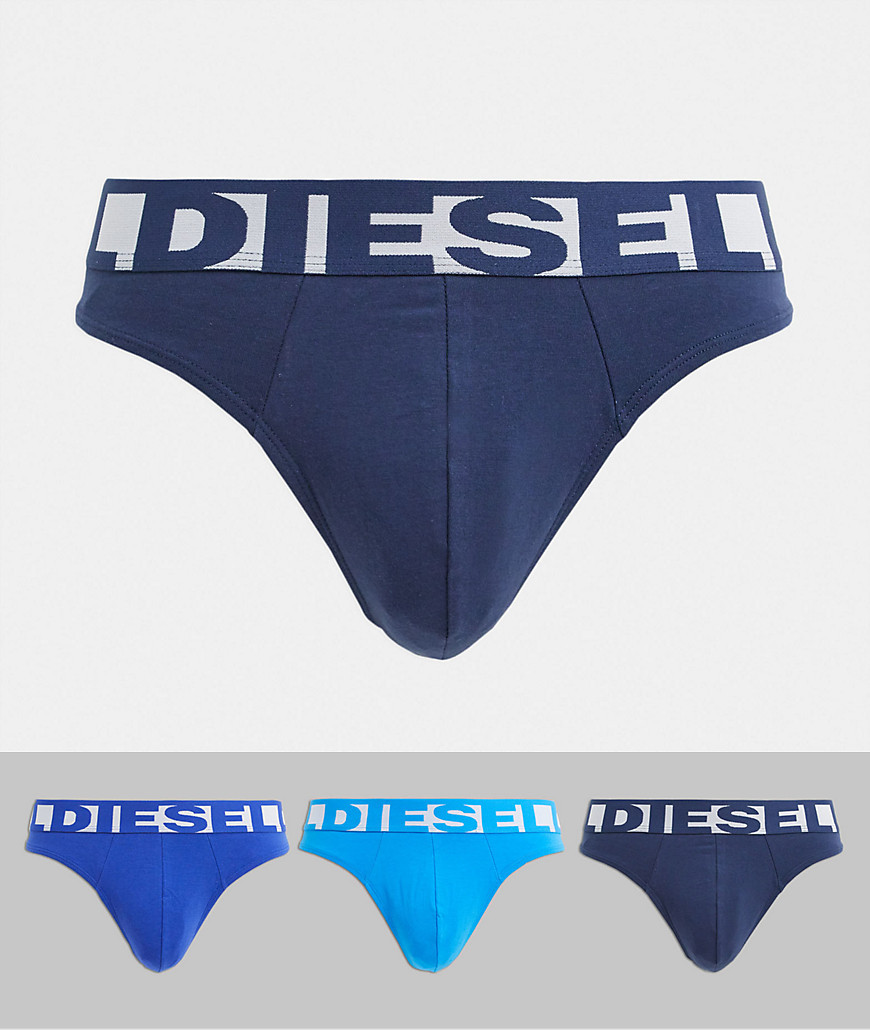 Diesel 3 pack thongs in blue/navy/black-Multi