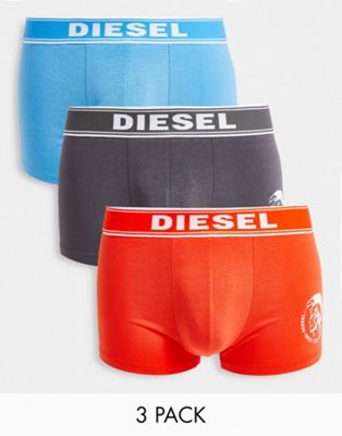 Diesel 3 pack trunks in orange/grey/blue