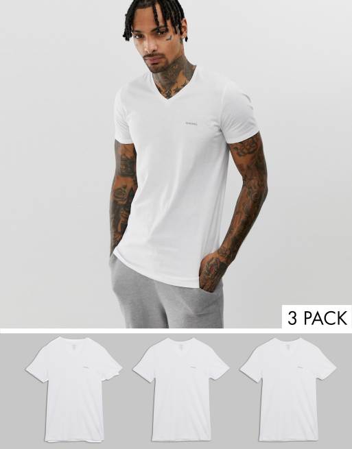 diesel v neck white t shirt