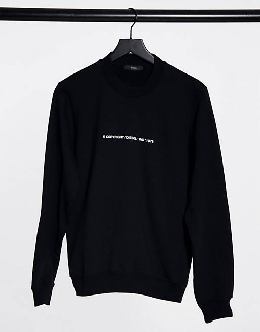 Diesel Ang copyright type logo sweatshirt in black