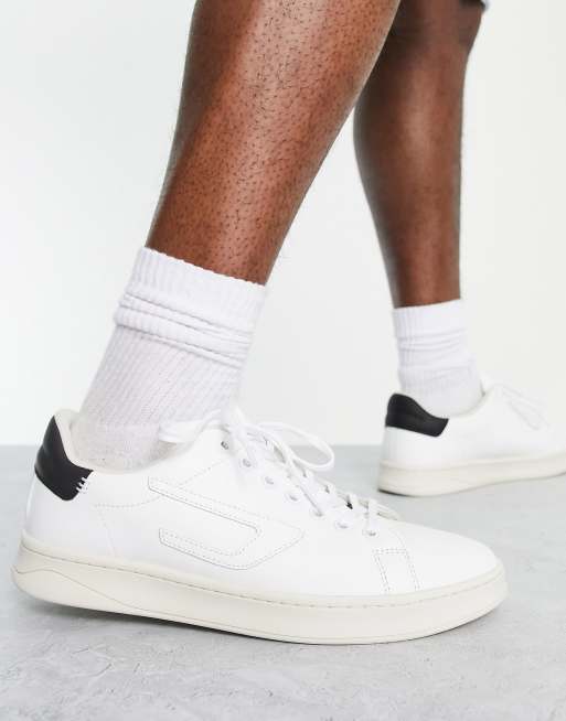 Diesel store white trainers