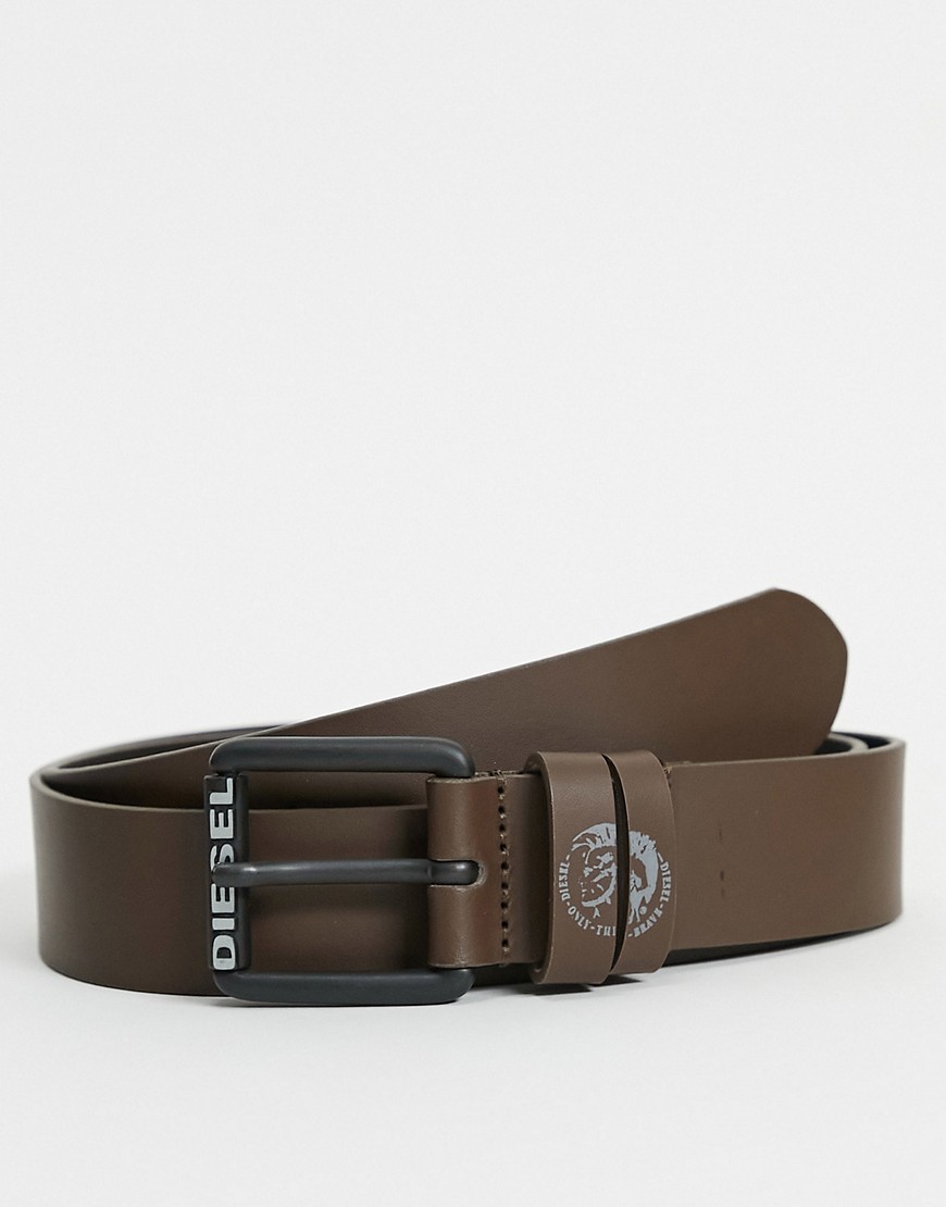 Diesel b-lamon leather belt-Brown
