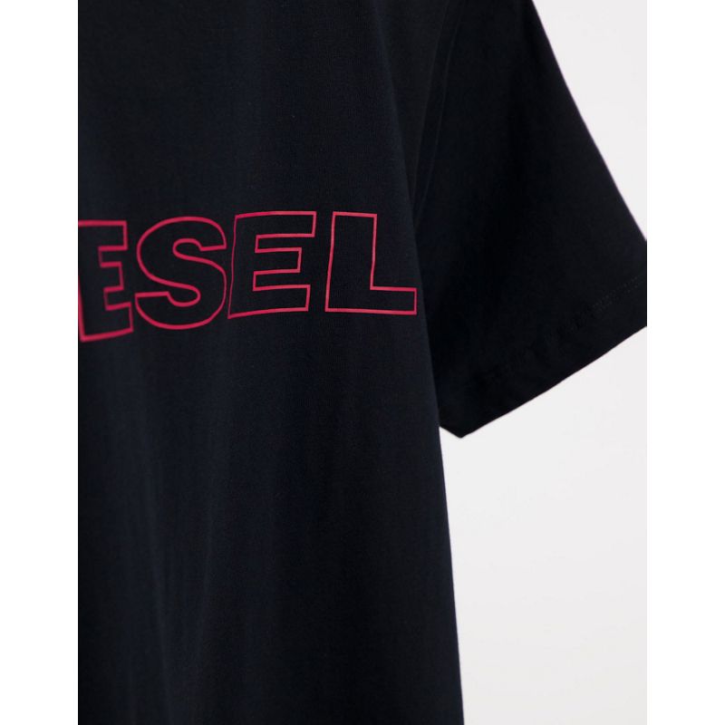 Uomo GXvxM Diesel - Confezione da 2 T-shirt con logo sul petto bianco/nero 