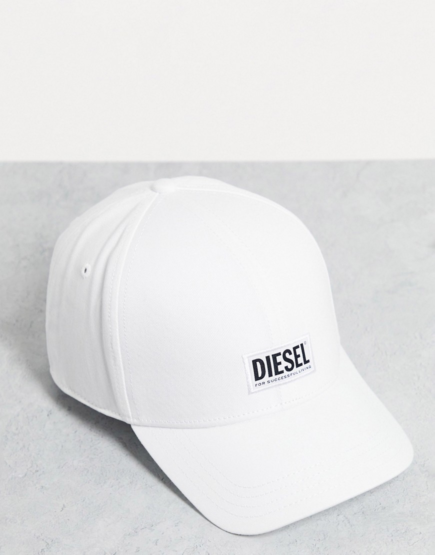 Diesel core logo cap in white